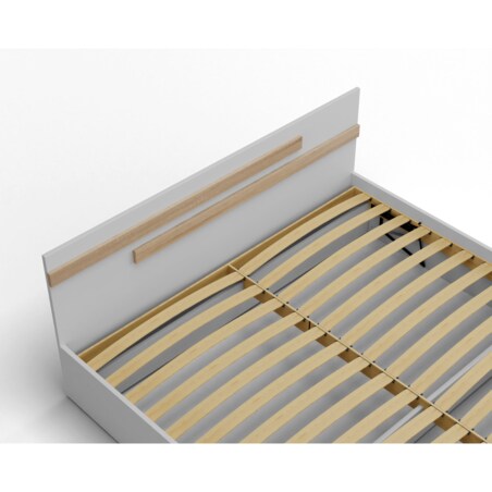 Łóżko do sypialni ALDO BETA 120x200 w zestawie z materacem - białe