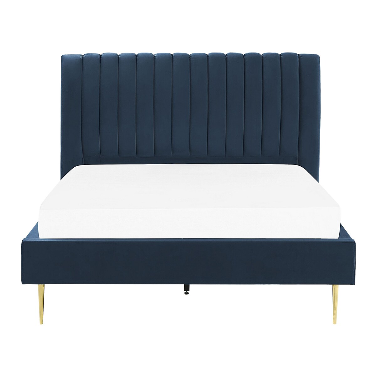 Łóżko welurowe 140 x 200 cm niebieskie MARVILLE