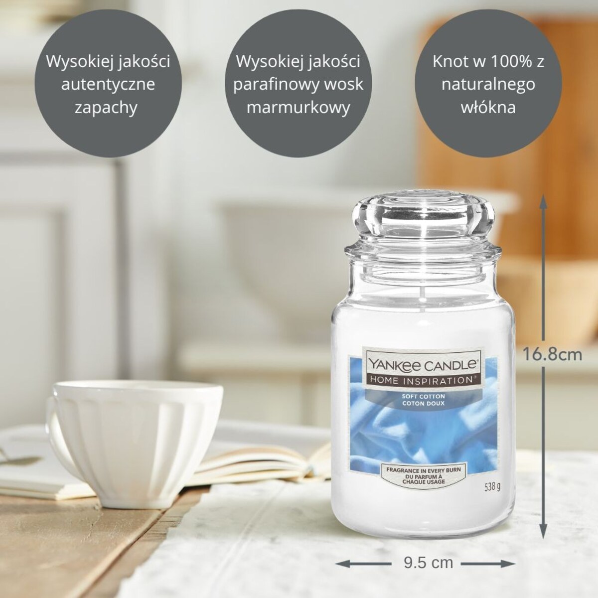 Home Inspiration świeca duża SOFT COTTON