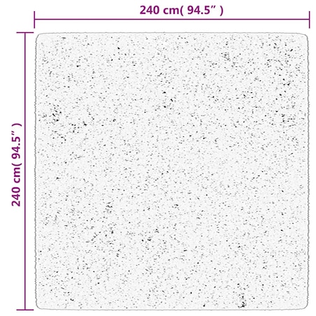 vidaXL Dywan OVIEDO z krótkim włosiem, kremowy, 240x240 cm