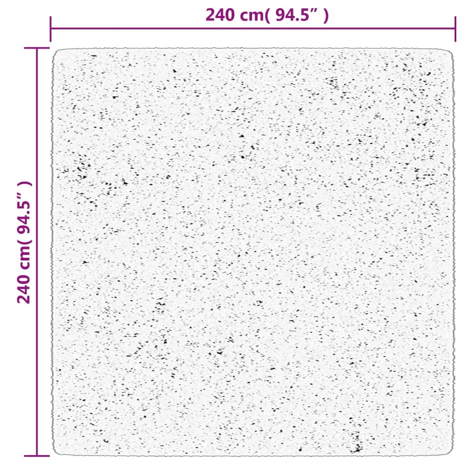 vidaXL Dywan OVIEDO z krótkim włosiem, kremowy, 240x240 cm