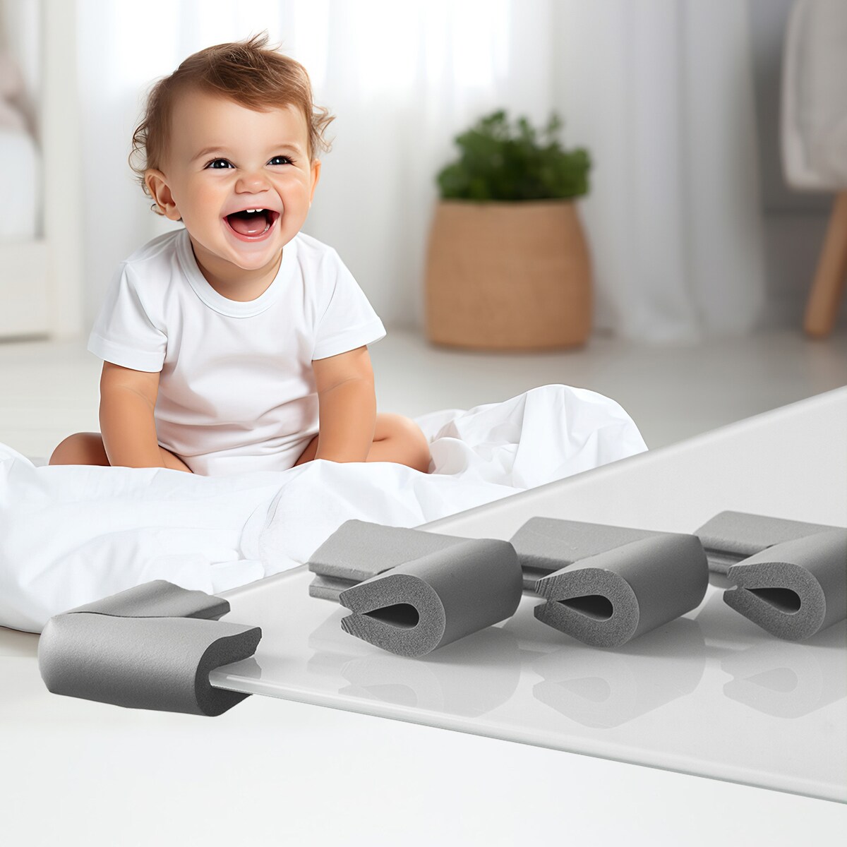 piankowe narożniki zabezpieczające szklane blaty, meble. sipo, zestaw 4 sztuk