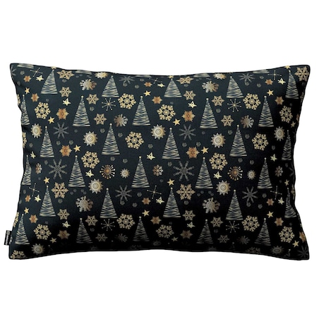 Poszewka Kinga na poduszkę prostokątną 60x40 złoty wzór na czarnym tle