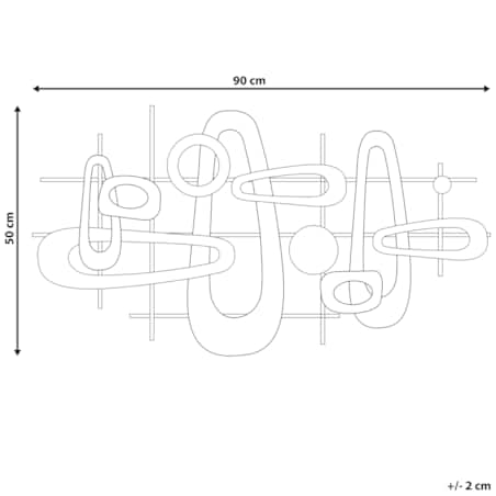 Dekoracja ścienna MANGANESE Metal 50 cm Złoty