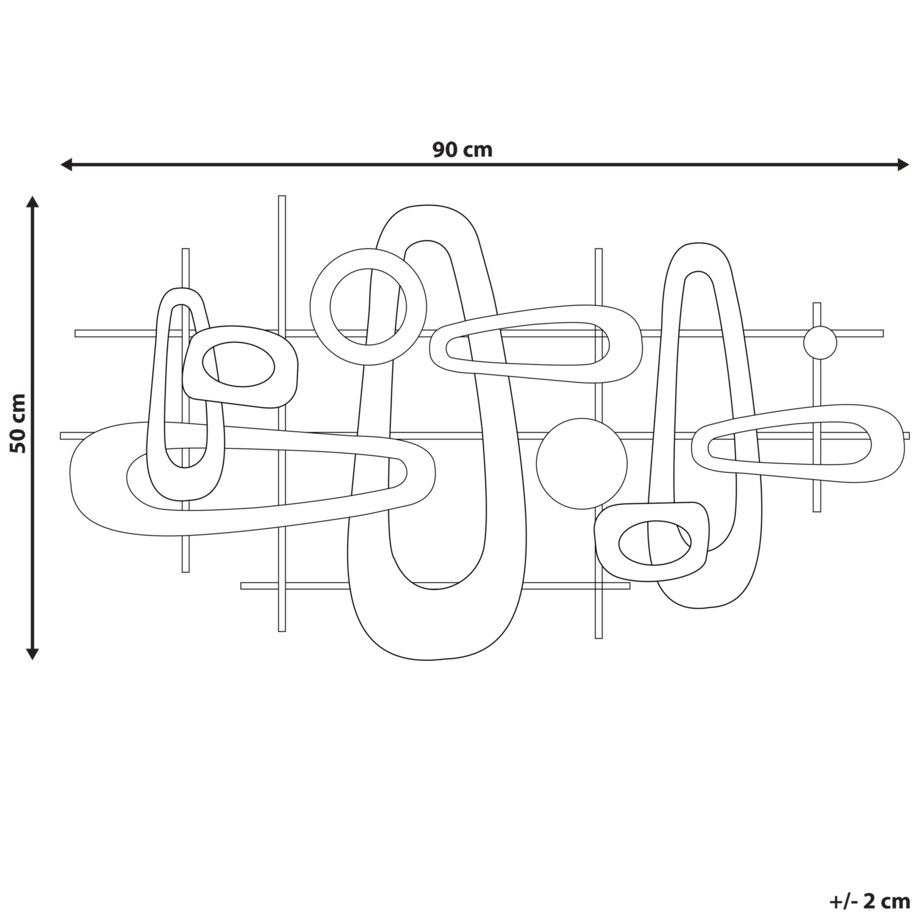 Dekoracja ścienna MANGANESE Metal 50 cm Złoty
