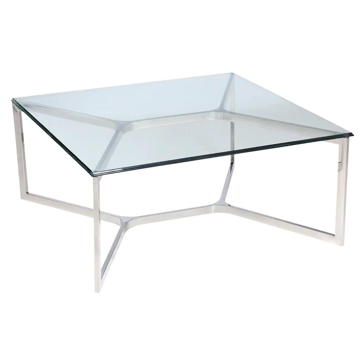 Transparentny stolik kawowy Hamptons HP-CT1144S Cosmolight srebrny