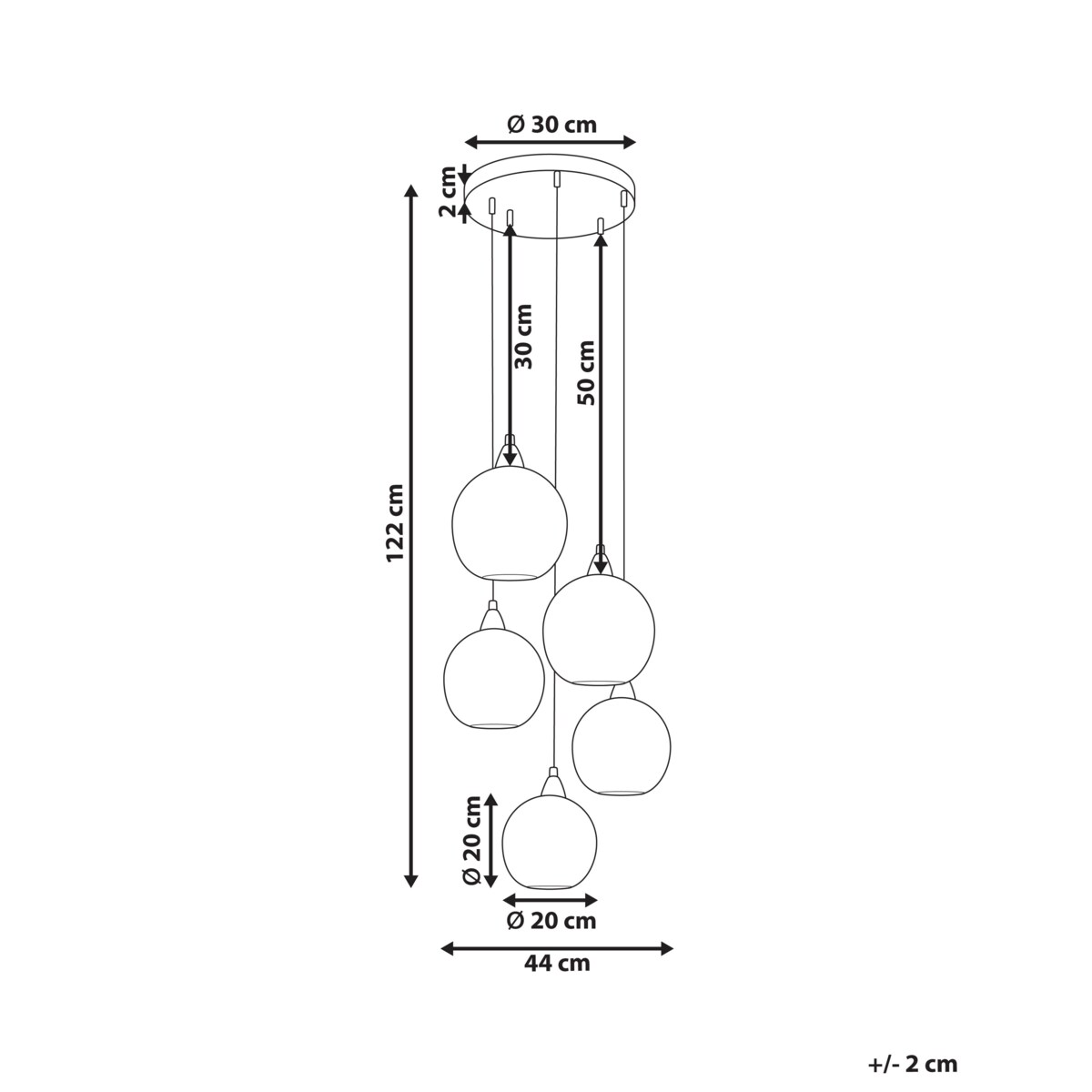 Lampa wisząca PABELLON Szkło Czerwony
