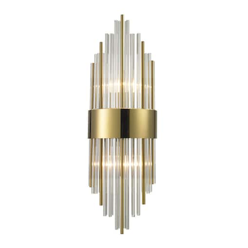 Kryształowy kinkiet ścienny Draco ST-88003W-S gold glamour złoty przezroczysty