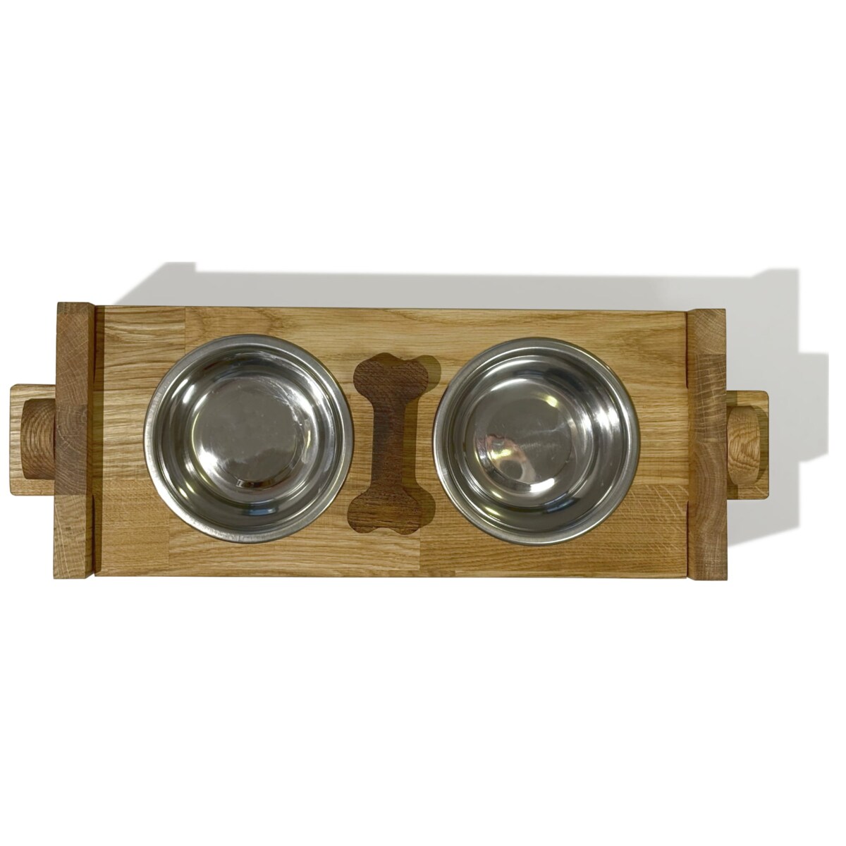 Miska dla psa na stojaku drewnianym L