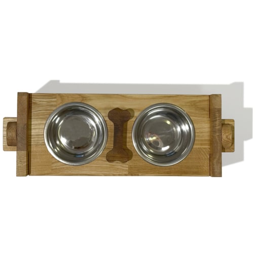 Miska dla psa na stojaku drewnianym L