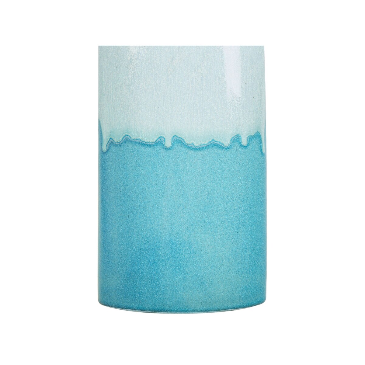 Wazon na kwiaty ceramiczny 35 cm biało-niebieski CALLIPOLIS