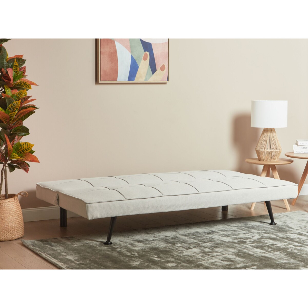 Sofa rozkładana jasnobeżowa HASLE