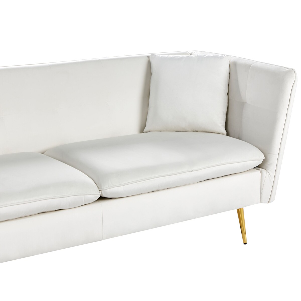 Sofa 3-osobowa welurowa biała FREDERICA