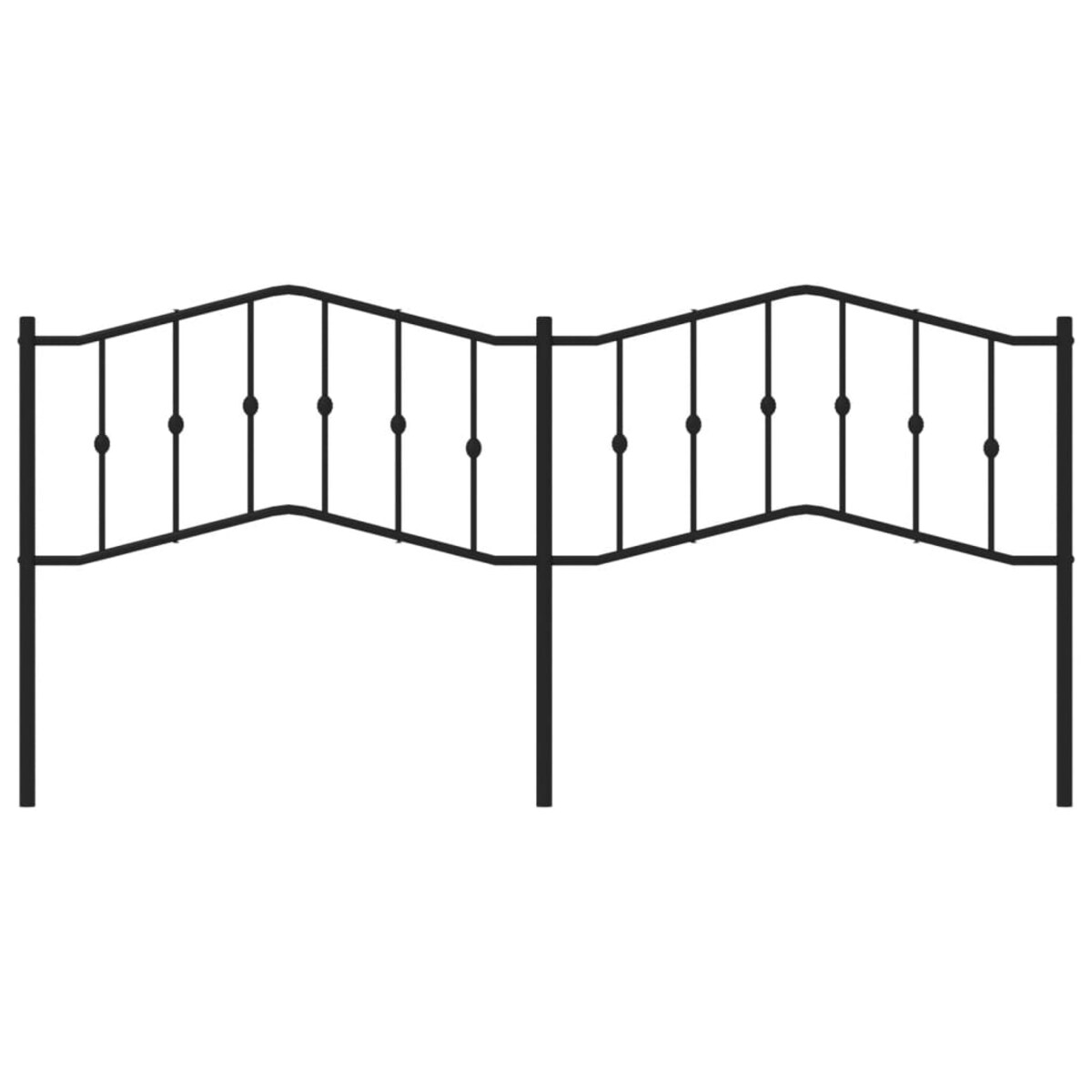 vidaXL Metalowe wezgłowie, czarne, 200 cm