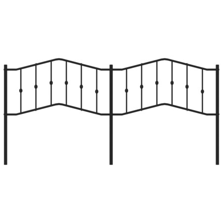 vidaXL Metalowe wezgłowie, czarne, 200 cm