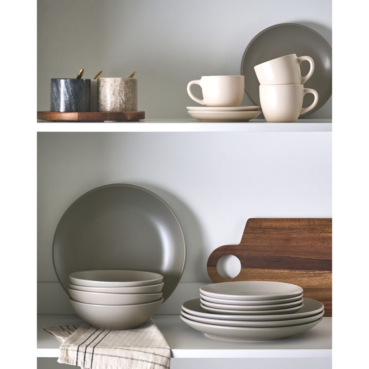 Zastawa stołowa 18-częściowa VIVANI Kamionka Szary