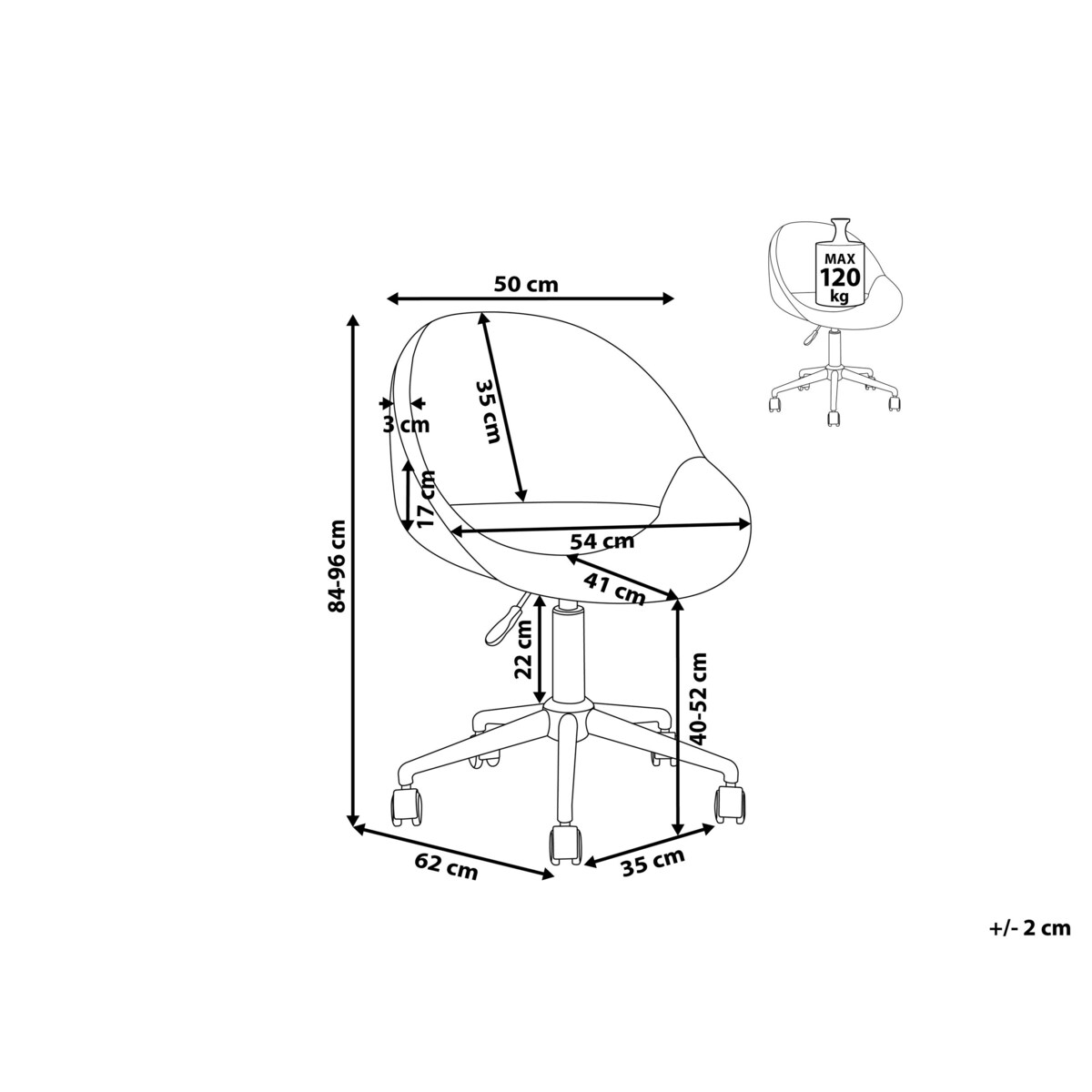 Krzesło biurowe regulowane welurowe szare SELMA