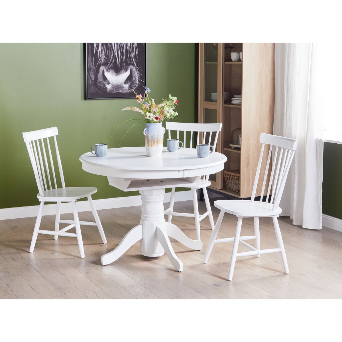 Stół do jadalni rozkładany 106/150 x 106 cm biały AKRON