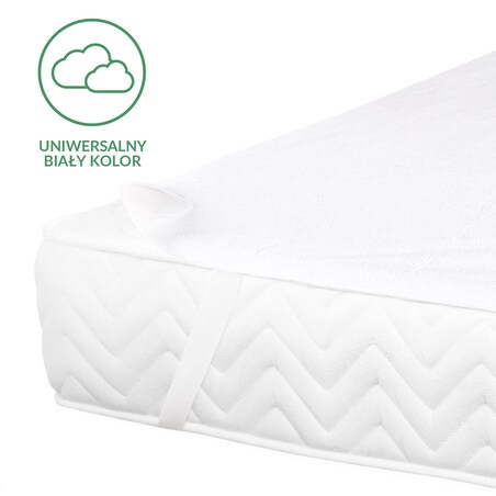 Ochraniacz na materac wodoodporny, rozmiar 120x200 Damson kolor biały