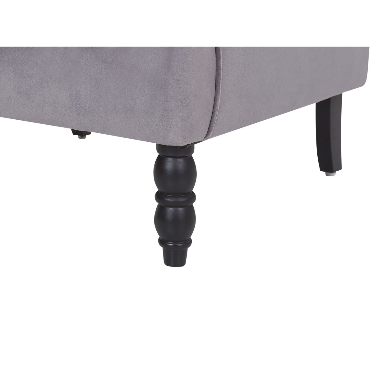 Fotel welurowy z podnóżkiem szary SANDSET