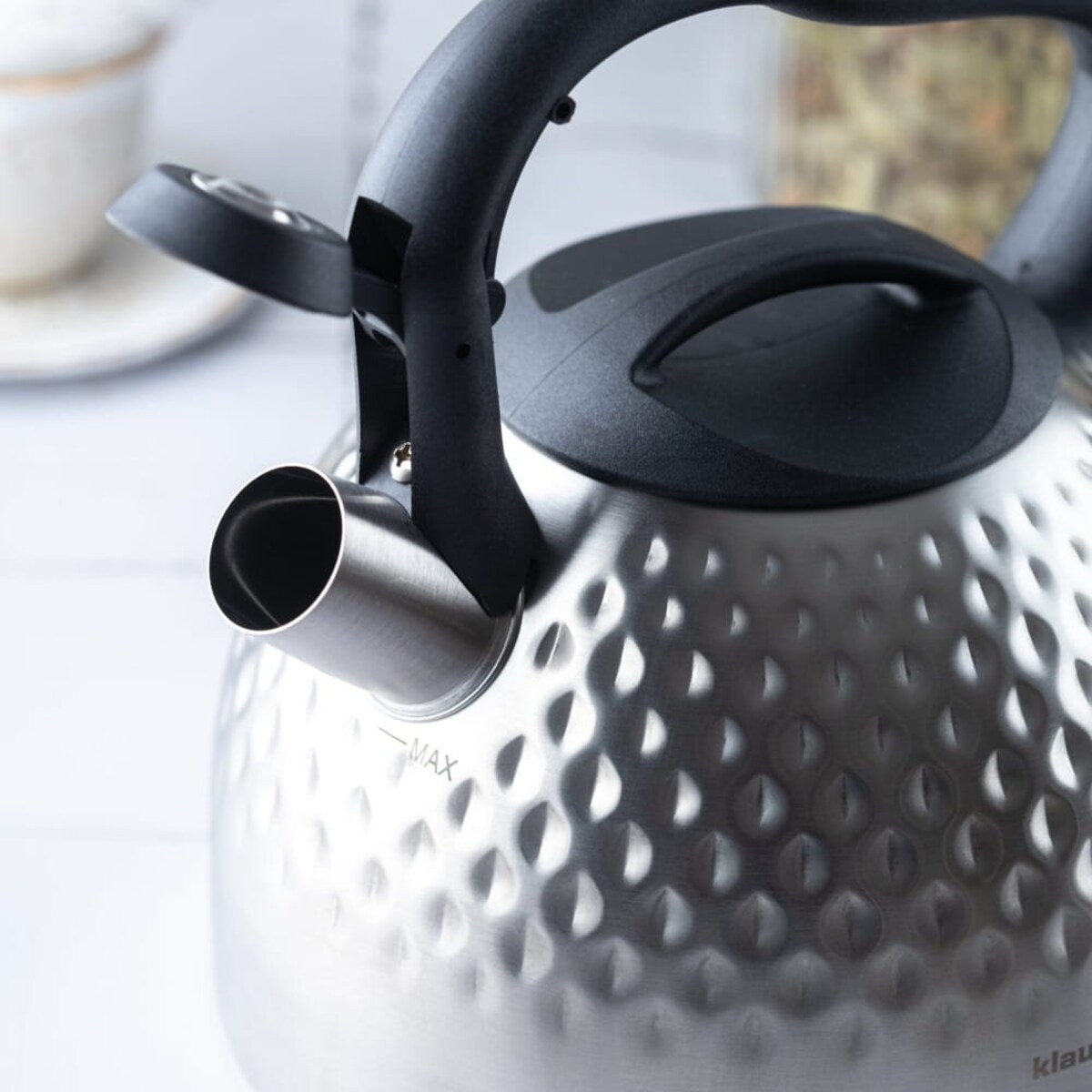 Czajnik stalowy z gwizdkiem 3.0L indukcja gaz srebrny KLAUSBERG