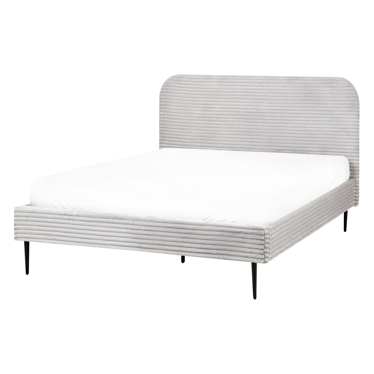 Łóżko Sztruks FLAYAT 140 x 200 cm Jasnoszary