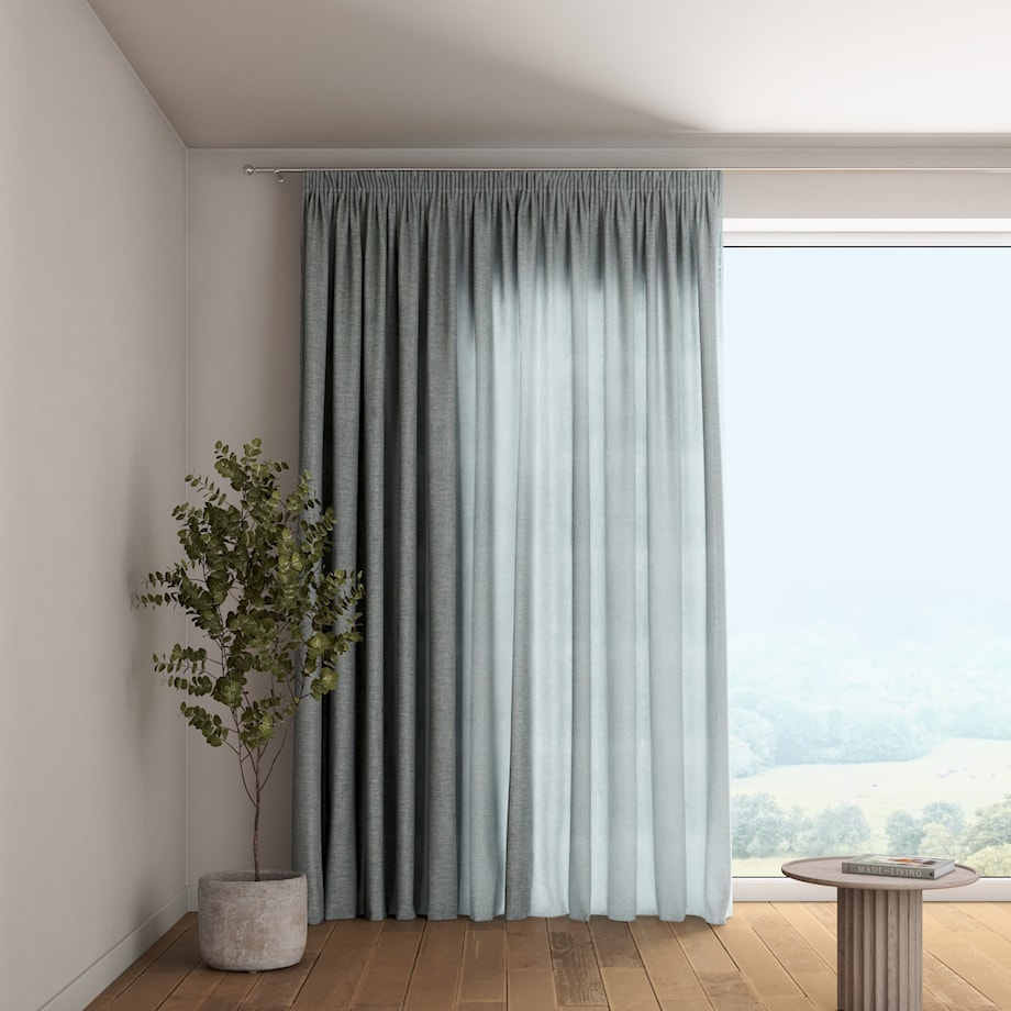 Zasłona na taśmie marszczącej 1 szt. 130x245 szałwiowy