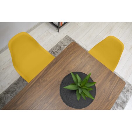 Krzesło Do Jadalni Kuchni Salonu Osaka Musztarda / Nogi Czarne X 2