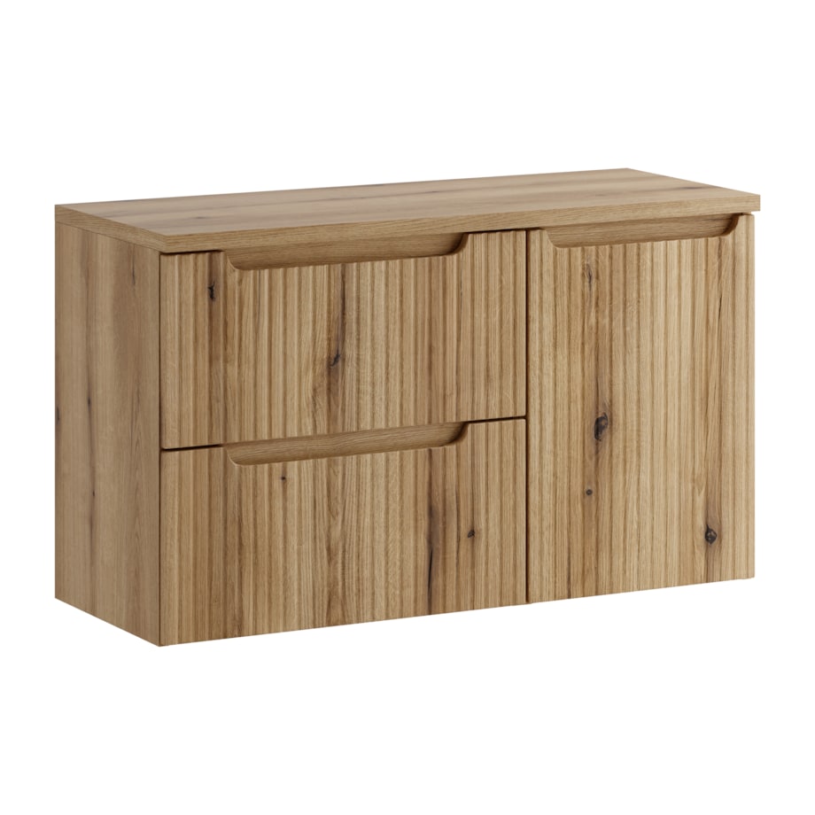 Zestaw meblowy 100cm z blatem i szafką z koszem na pranie SET-NOCE B OAK 100CM S LB