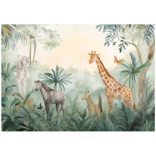 Fototapeta Dla Dzieci Na Flizelinie Zwierzęta Żyrafa Zielony 250x175