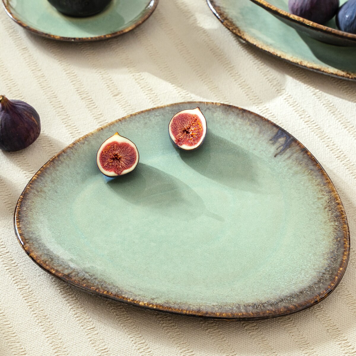 Konsimo PRIMA Talerz śniadaniowy 6 szt., szałwiowy