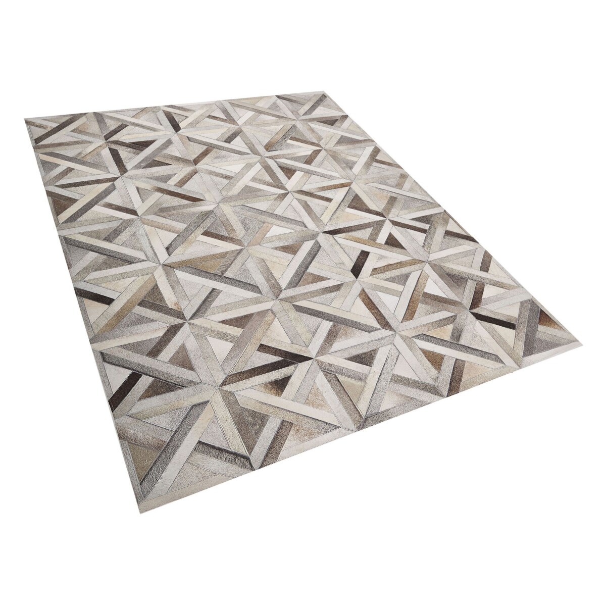 Dywan patchworkowy skórzany 140 x 200 cm brązowo-beżowy TAYTAN