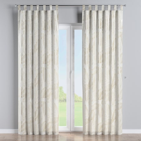 Zasłona na szelkach 1 szt. 130x245 szaro-beżowe liście