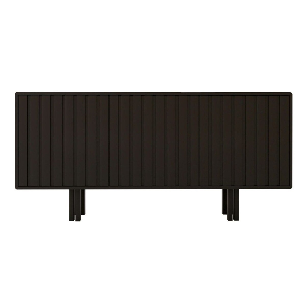 Czarna komoda Skandica VIGGE z lamelami / szer.149 cm