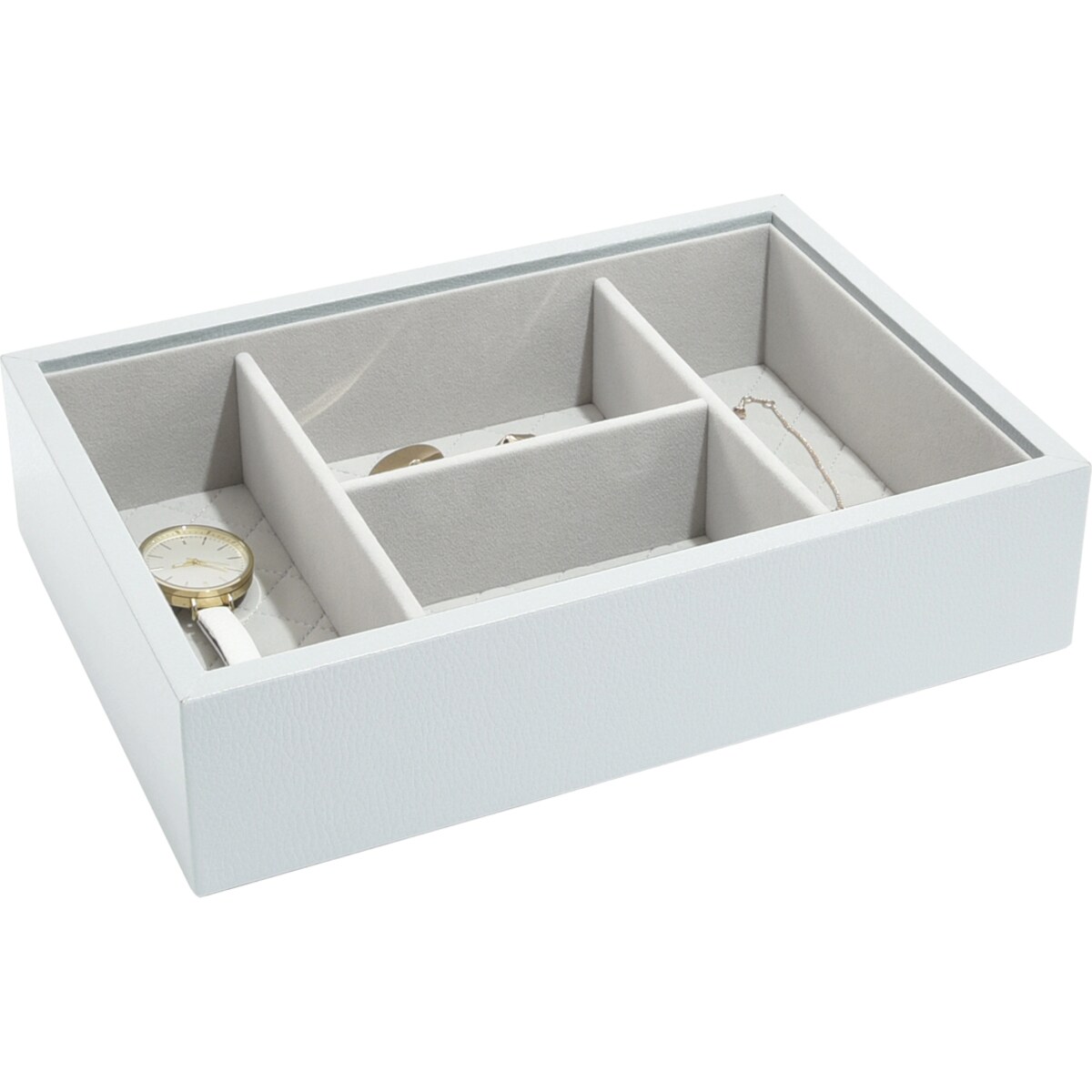 Szkatułka na biżuterię Loves Luxury 4 komory błękitna