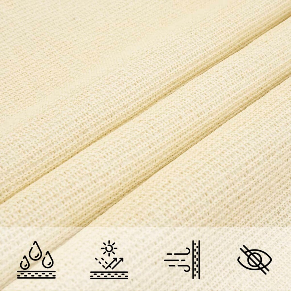 vidaXL Żagiel przeciwsłoneczny, 160 g/m², kremowy, 4x5 m, HDPE