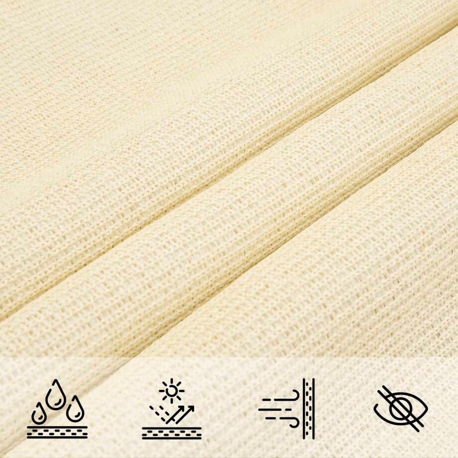 vidaXL Żagiel przeciwsłoneczny, 160 g/m², kremowy, 4x5 m, HDPE