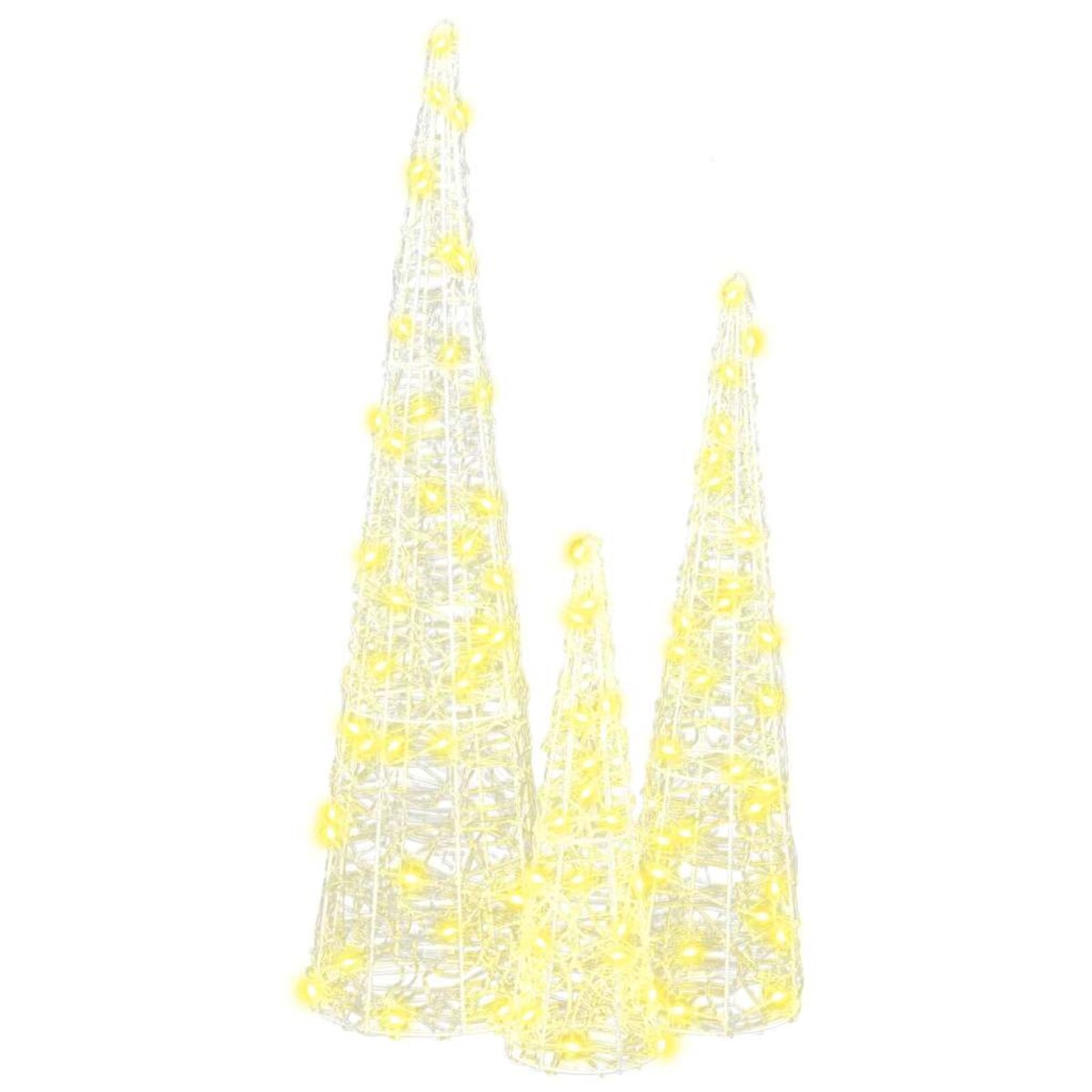 vidaXL Choinka 3 pcs Ciepła biel 20 x 20 x 80 cm Akryl