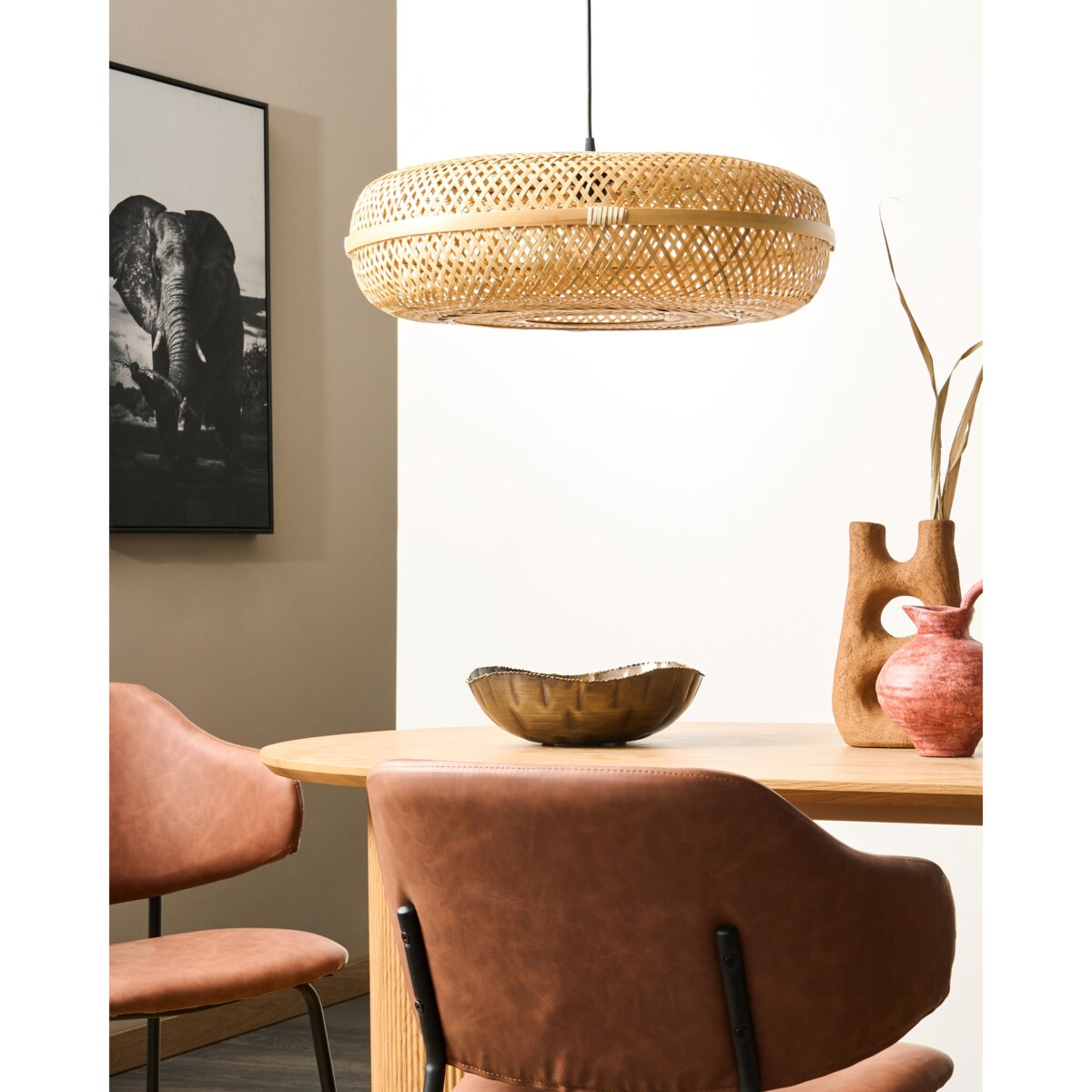 Lampa wisząca LAJAS Drewno bambusowe Naturalny