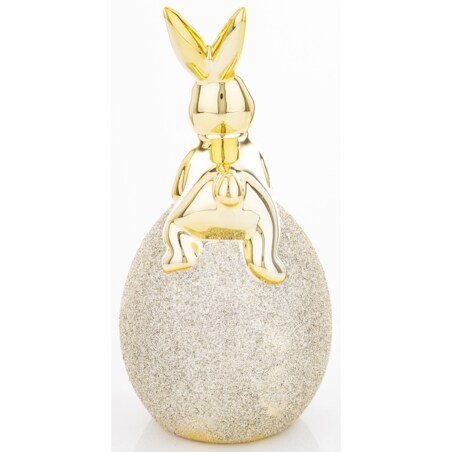 Dekoracja - złoty króliczek na PISANCE 17x8x8 cm