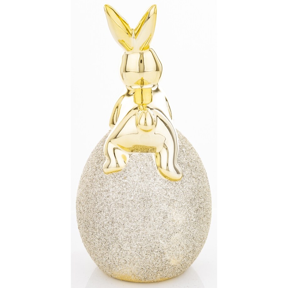 Dekoracja - złoty króliczek na PISANCE 17x8x8 cm