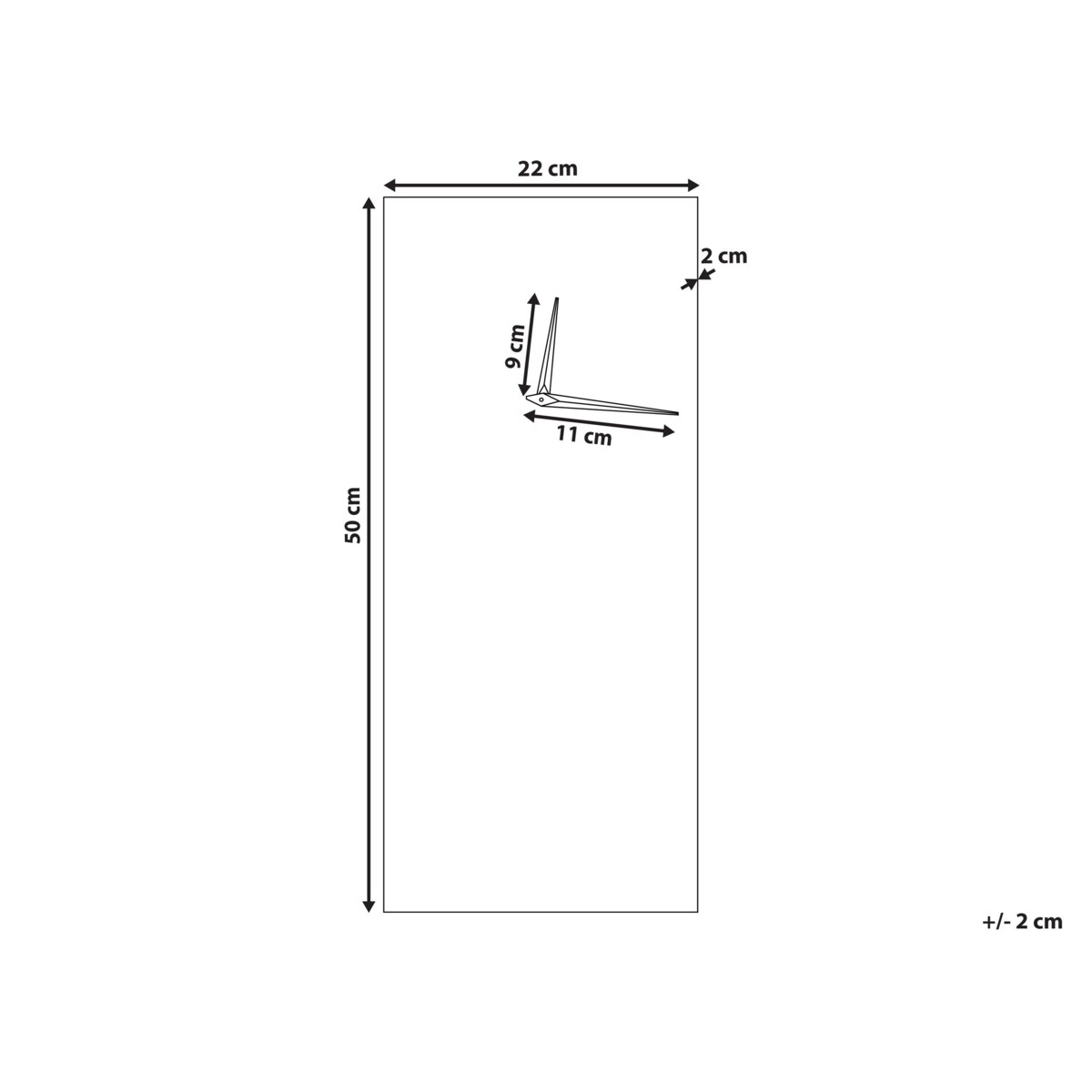 Zegar ścienny 22 x 50 cm złoty POMBAL