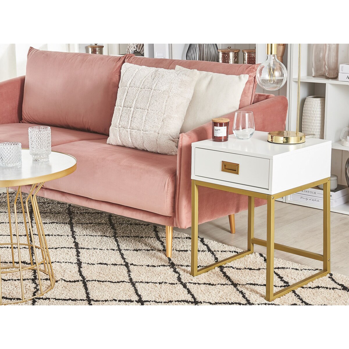 Stolik pomocniczy biały LARGO