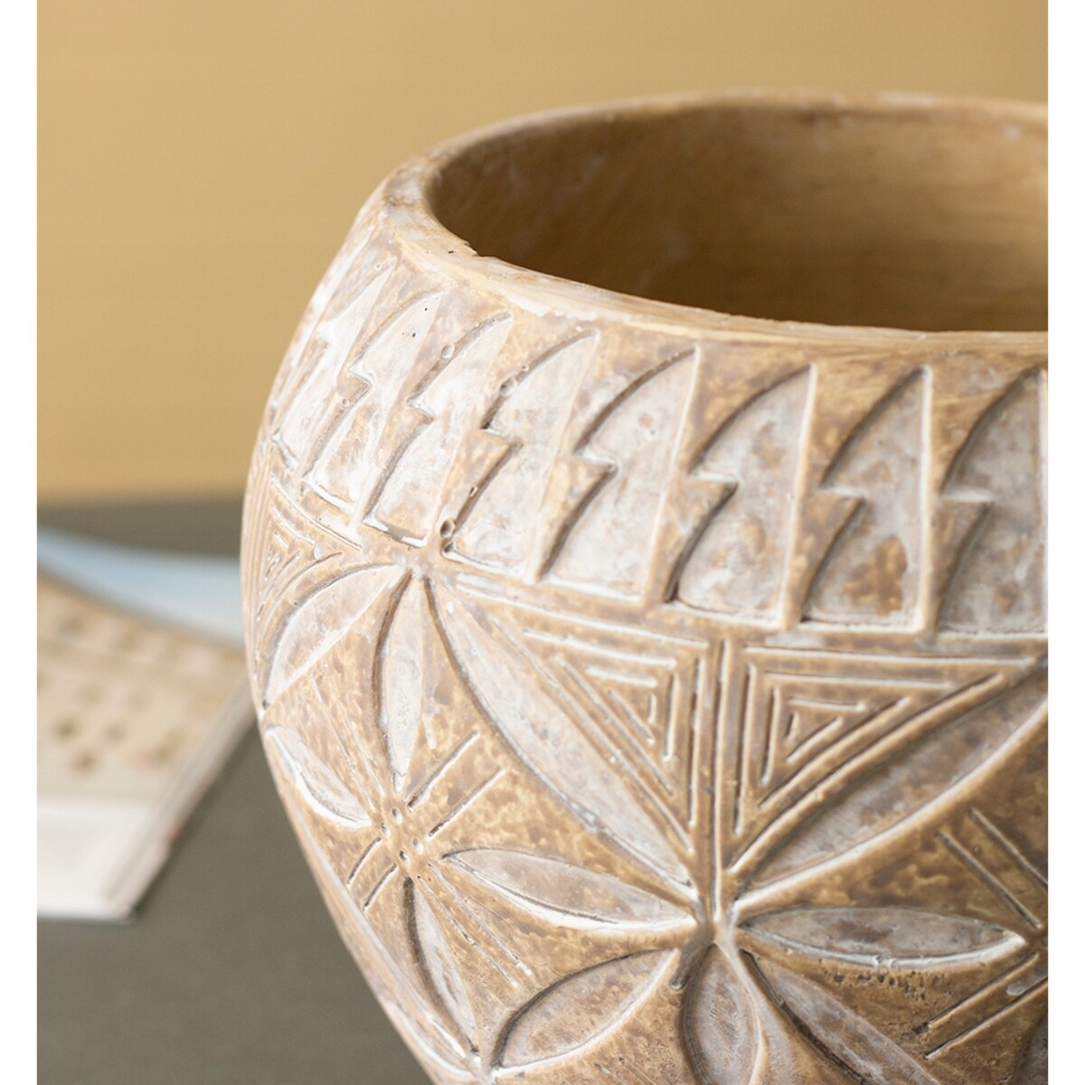 OSŁONKA na doniczkę TRIBE betonowa beżowa śr. 20cm