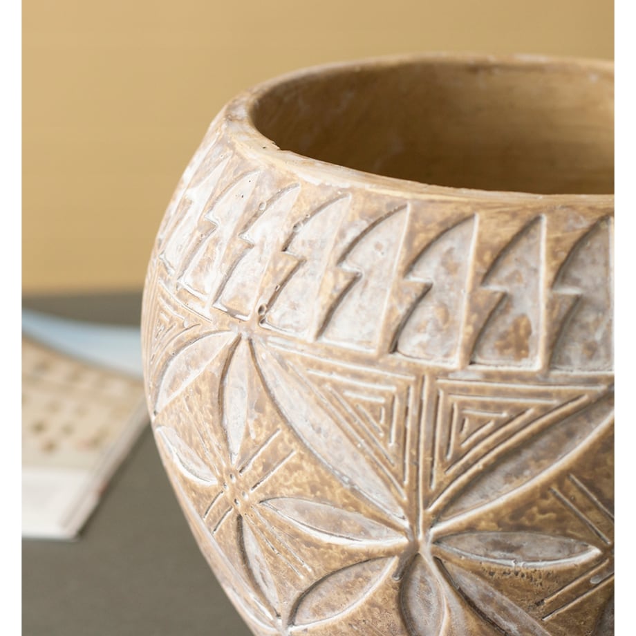 OSŁONKA na doniczkę TRIBE betonowa beżowa śr. 20cm