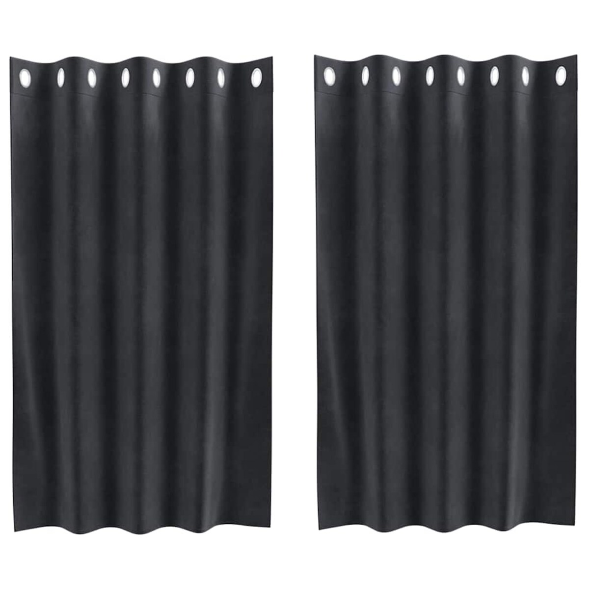 vidaXL Zasłony z zasłonami 2 pcs ciemno szary 140 x 140 cm Aksamit