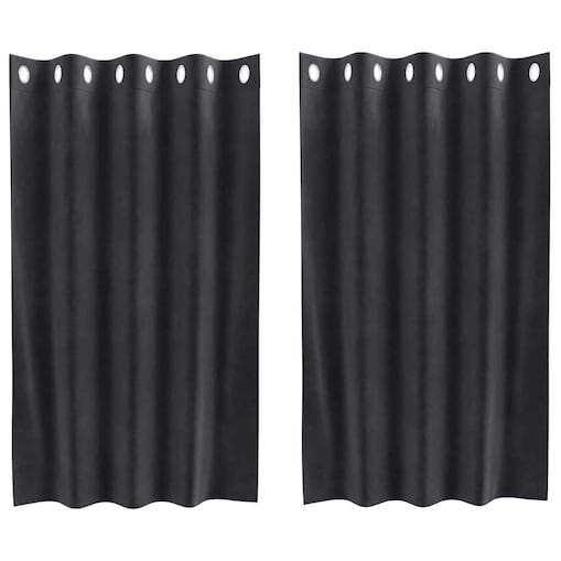 vidaXL Zasłony z zasłonami 2 pcs ciemno szary 140 x 140 cm Aksamit