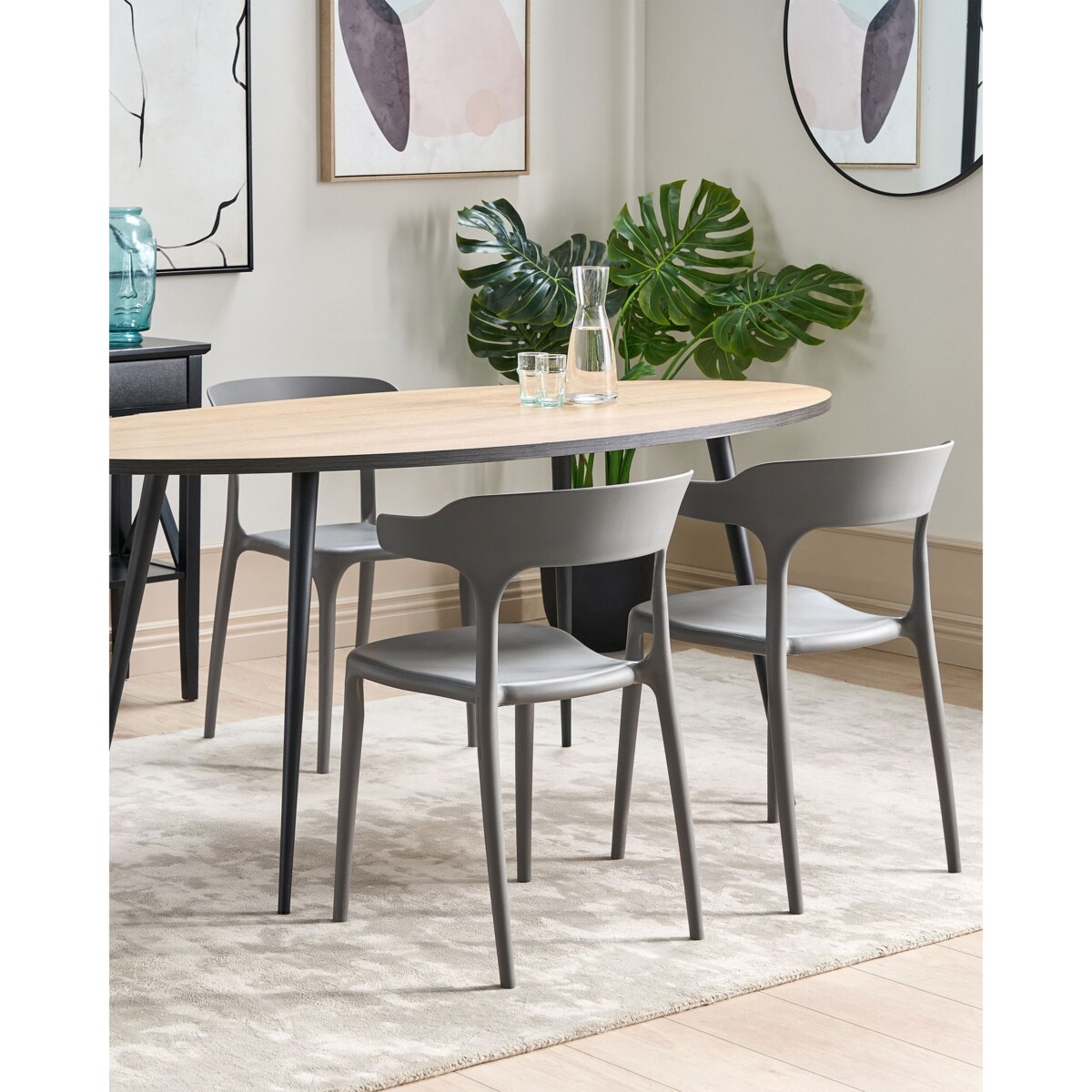 Zestaw 4 krzeseł ogrodowych GUBBIO Szary