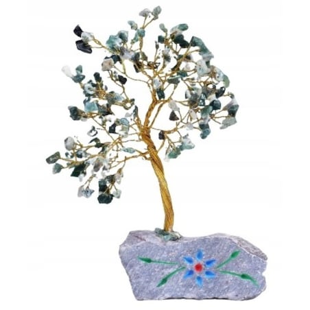 DUŻE Drzewko SZCZĘŚCIA z Kamieniami AGAT 160 W PUDEŁKU na prezent urodziny