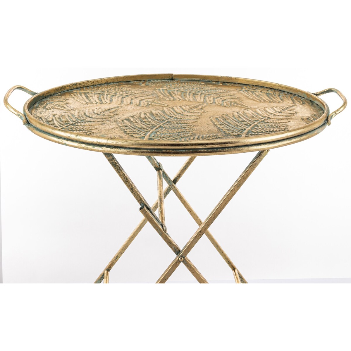 Stolik metalowy okrągły 60X64X40 cm FELCE złoty